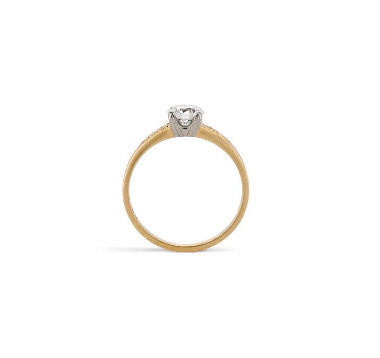 Early Art Deco .61 Carat Diamond & Gold Solitaire Engagement Ring