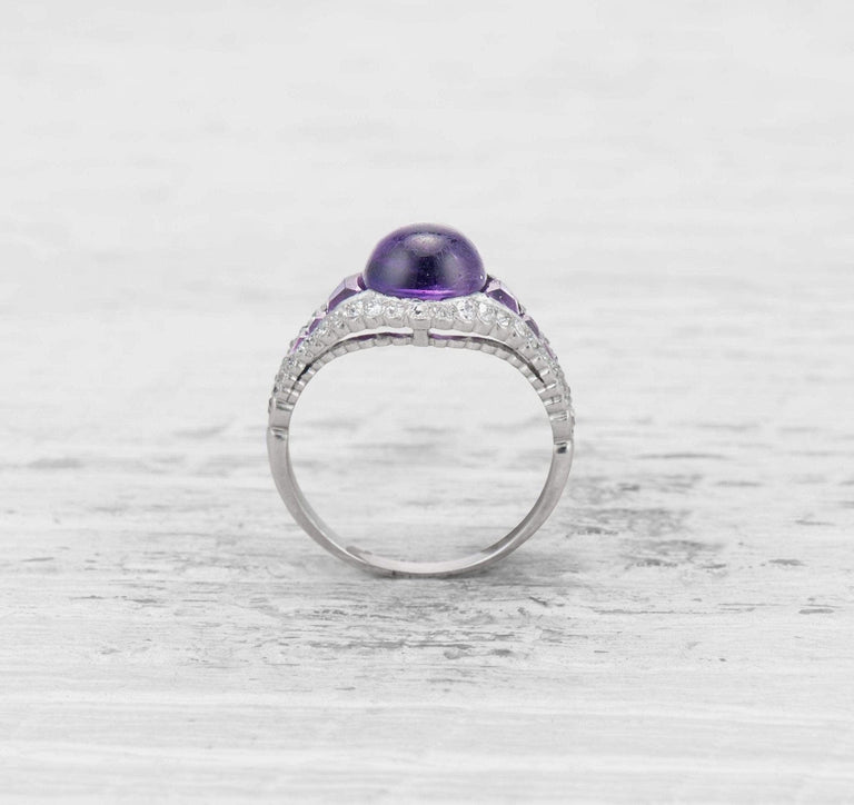 EARLY ART DECO AMETHYST AND DIAMOND RING
