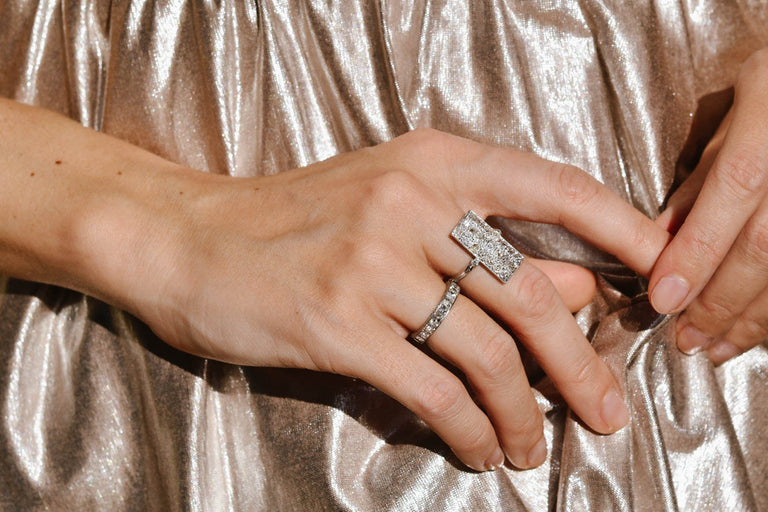 Early Art Deco Diamond and Platinum Dinner Ring