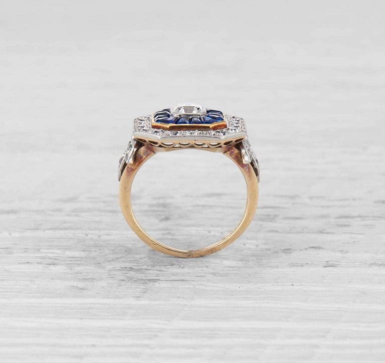 Early Art Deco Tiffany & Co Diamond & Sapphire Ring