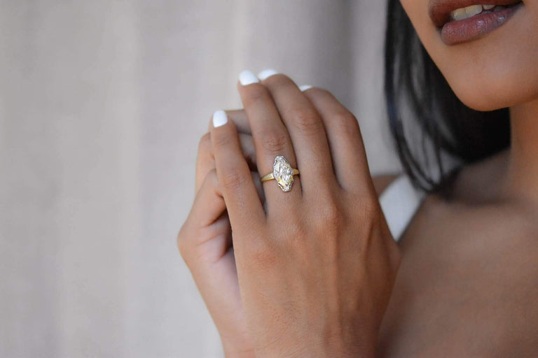 Early Edwardian 1.05 Carat Moval Diamond Engagement Ring