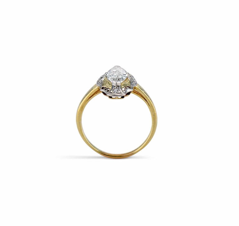 Early Edwardian 1.05 Carat Moval Diamond Engagement Ring