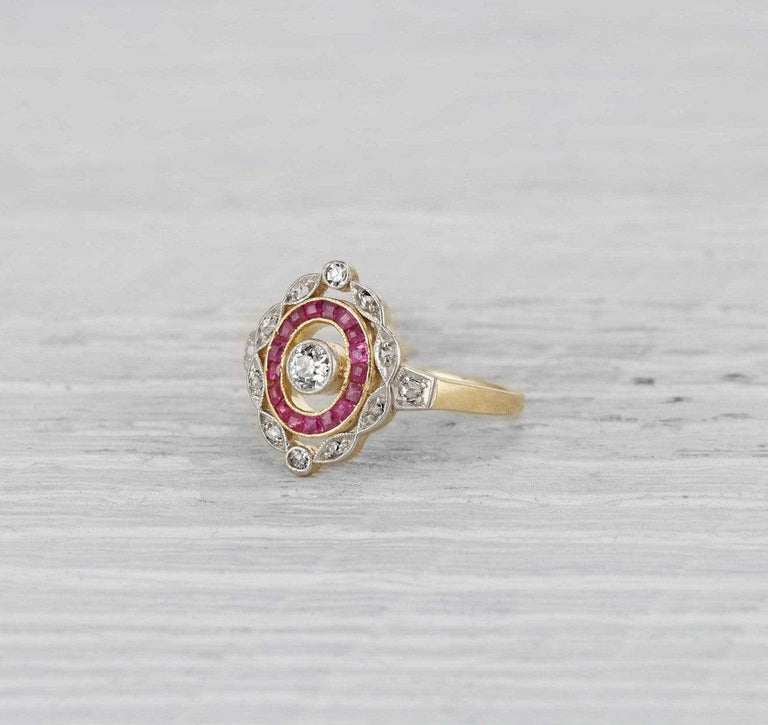 Early Edwardian Diamond & Ruby Ring