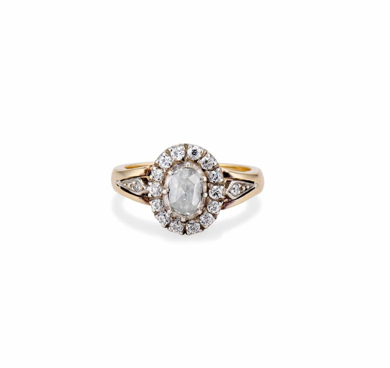Early Victorian 1.00 Carat Oval Rose-Cut Diamond Ring