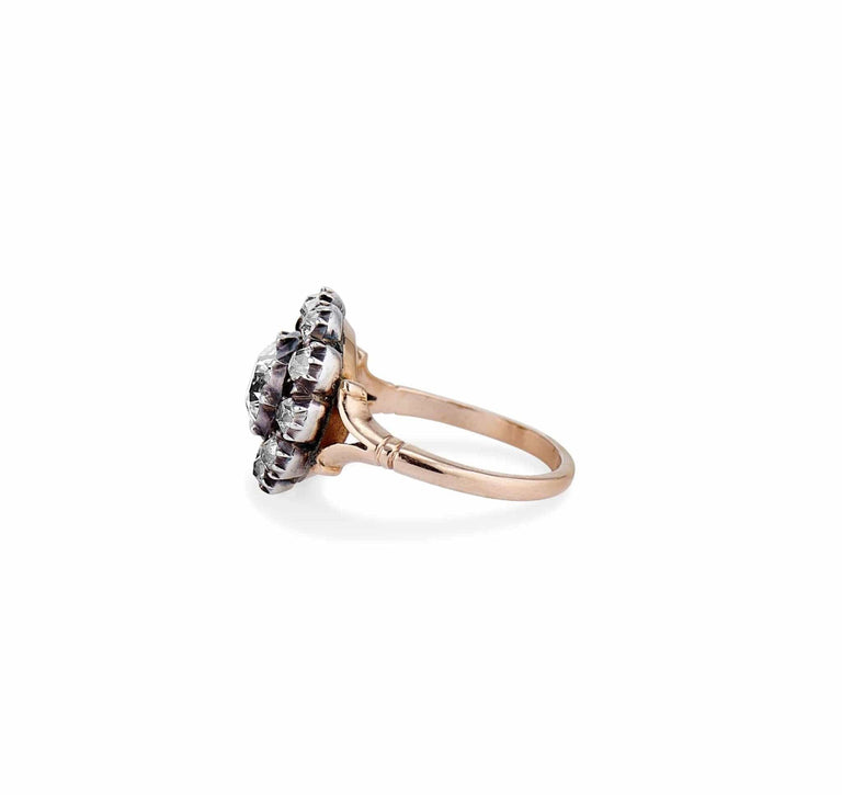 Early Victorian .90 Carat Old Mine Cushion Diamond Cluster
