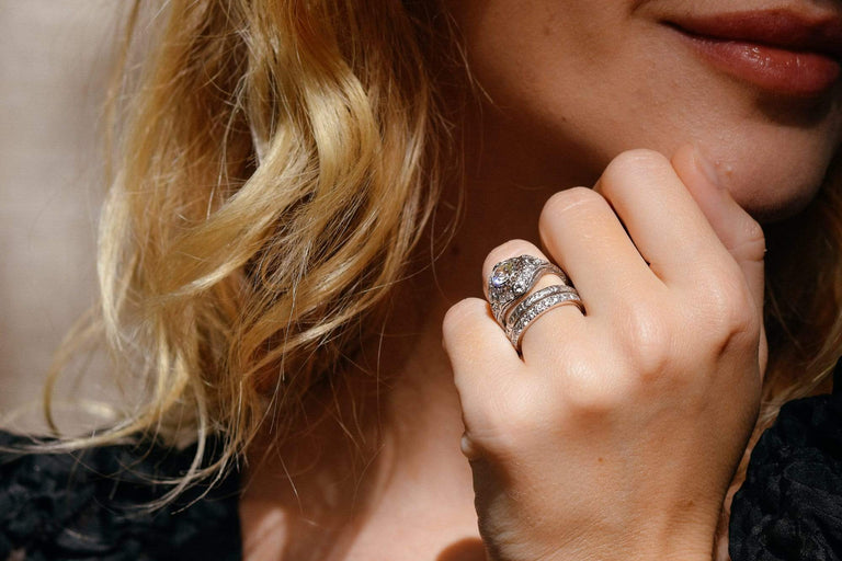 Edwardian 1.05 Carat Old European Diamond Dome Engagement Ring