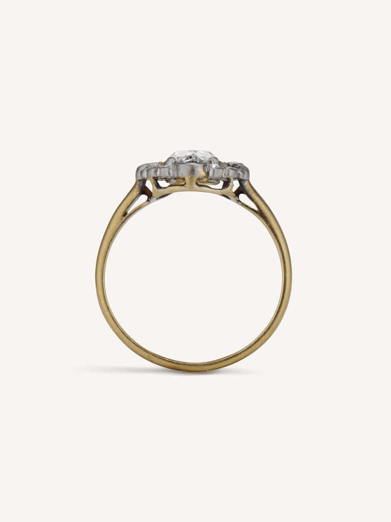 Edwardian 1.05 Carat Rose Cut Diamond Cluster Ring