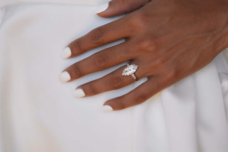 Edwardian 1.09 Carat Marquise-Cut Diamond Cluster