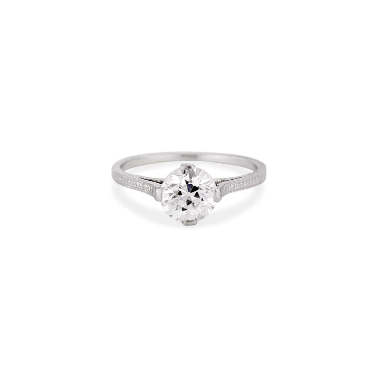 Edwardian 1.11 Carat Old European Cut Diamond Solitaire