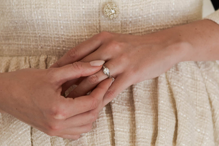 Edwardian 1.12 Carat Old European Cut Diamond Antique Engagement Ring