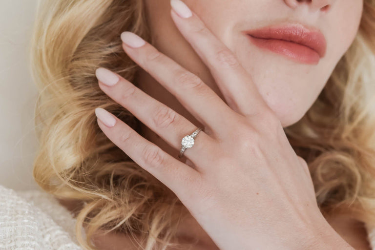 Edwardian 1.13 Carat Old European Cut Diamond Engagement Ring