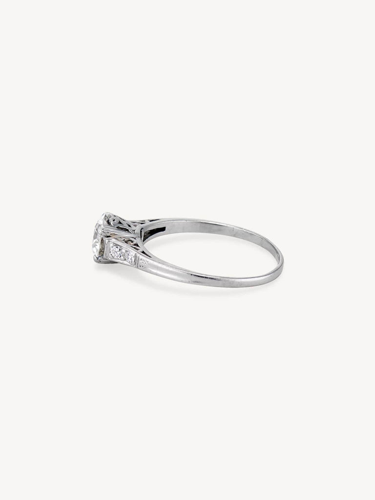 Edwardian 1.13 Carat Old European Cut Diamond Engagement Ring