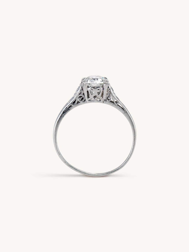 Edwardian 1.13 Carat Old European Cut Diamond Engagement Ring