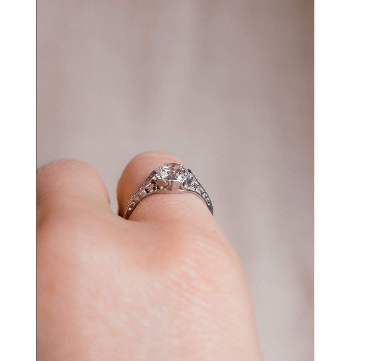 Edwardian 1.13 Carat Old Mine Cushion Cut Diamond Ring