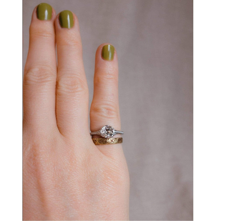 Edwardian 1.13 Carat Old Mine Cushion Cut Diamond Ring