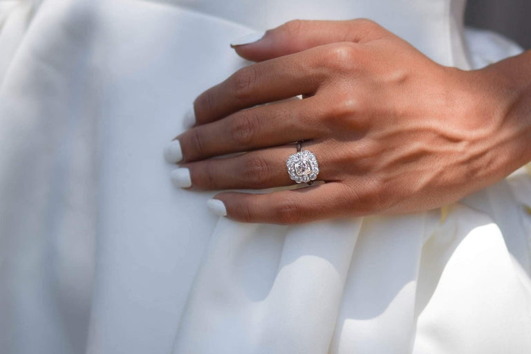 Edwardian 1.15 Carat Cushion Diamond Floret Cluster