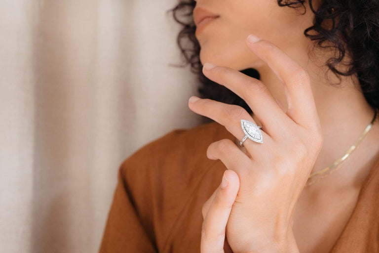 Edwardian 1.15 Carat Marquise Cut Diamond Ring