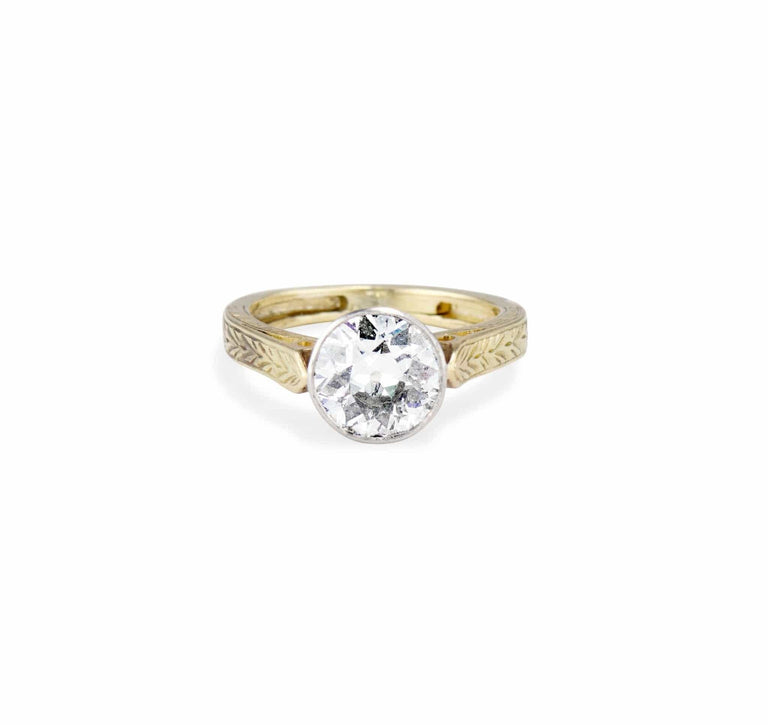 Edwardian 1.44 Carat Old European Cut Diamond Solitaire Engagement Ring