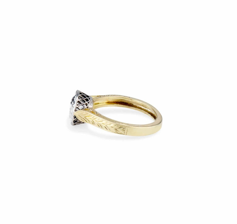 Edwardian 1.44 Carat Old European Cut Diamond Solitaire Engagement Ring
