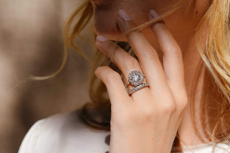 Edwardian 1.73 Carat Old European Diamond Cluster Engagement Ring