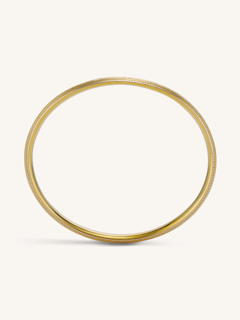 Edwardian 14K Newark Engraved Gold Bangle | Antique American c.1900–1920