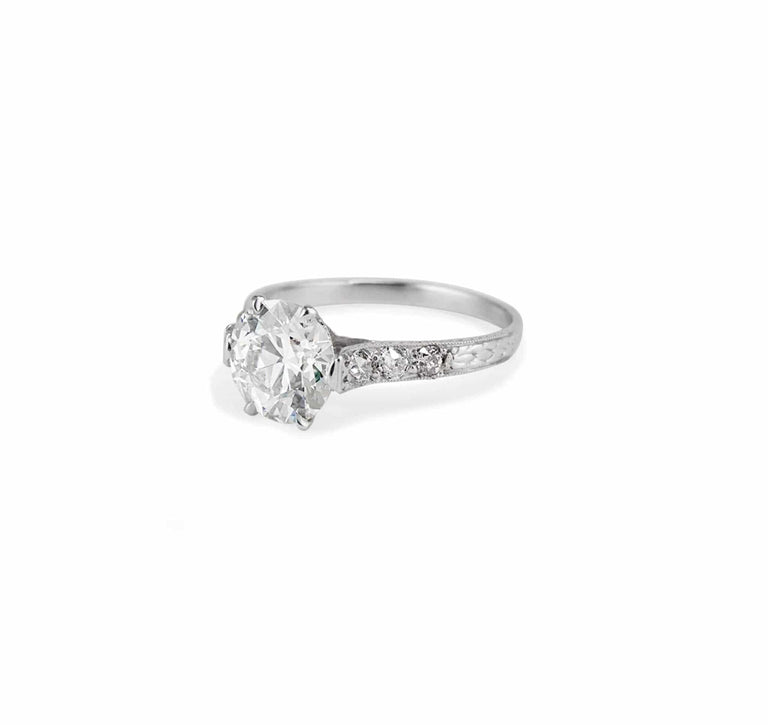 Edwardian 2.16 Carat Old European Cut Diamond Ring