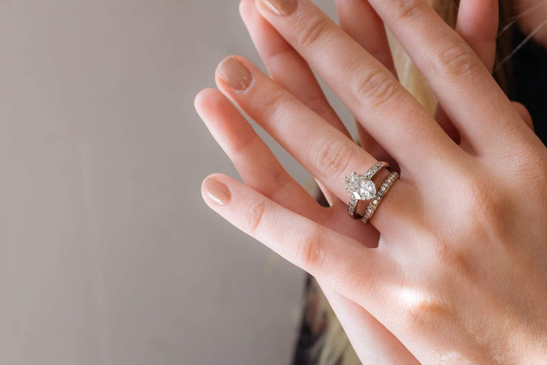 Edwardian 2.55 Carat Marquise Cut Two Tone Ring