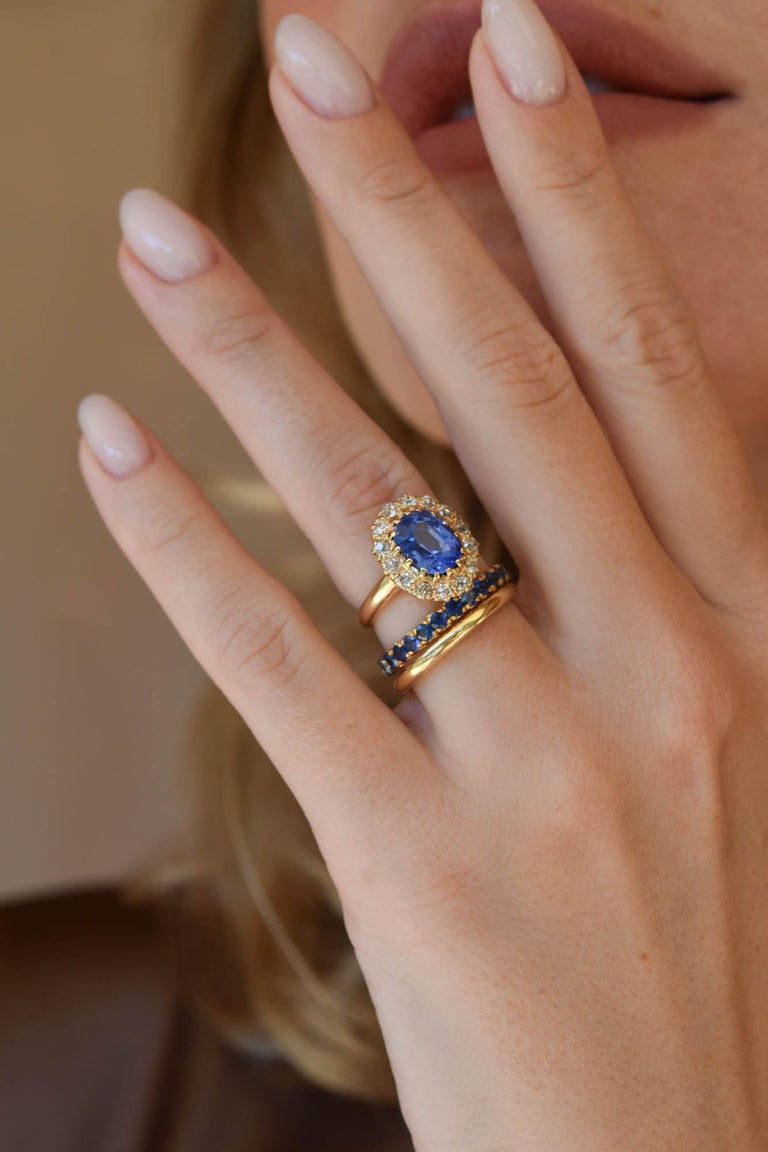 Edwardian 2.70 Carat Ceylon Sapphire & Diamond Cluster