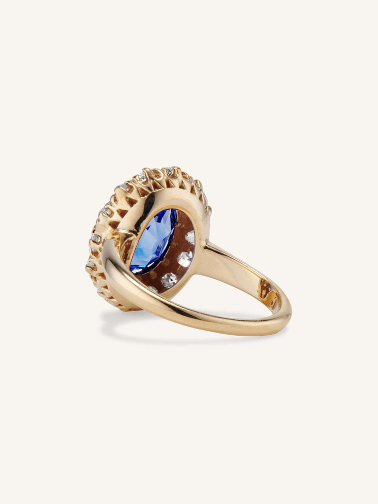 Edwardian 2.70 Carat Ceylon Sapphire & Diamond Cluster