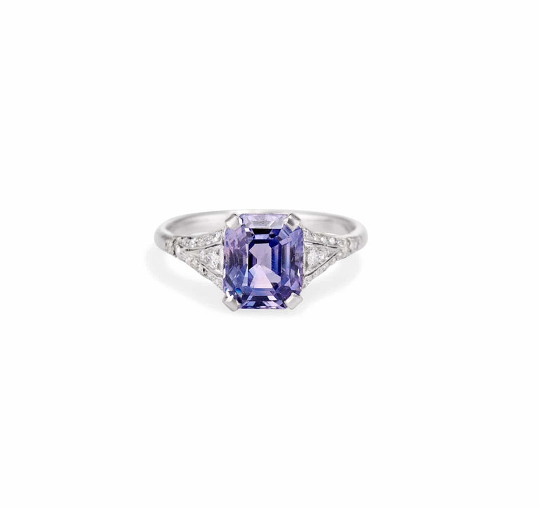 Edwardian 3.20 Carat Lavender Ceylon Color-Changing Sapphire Engagement Ring