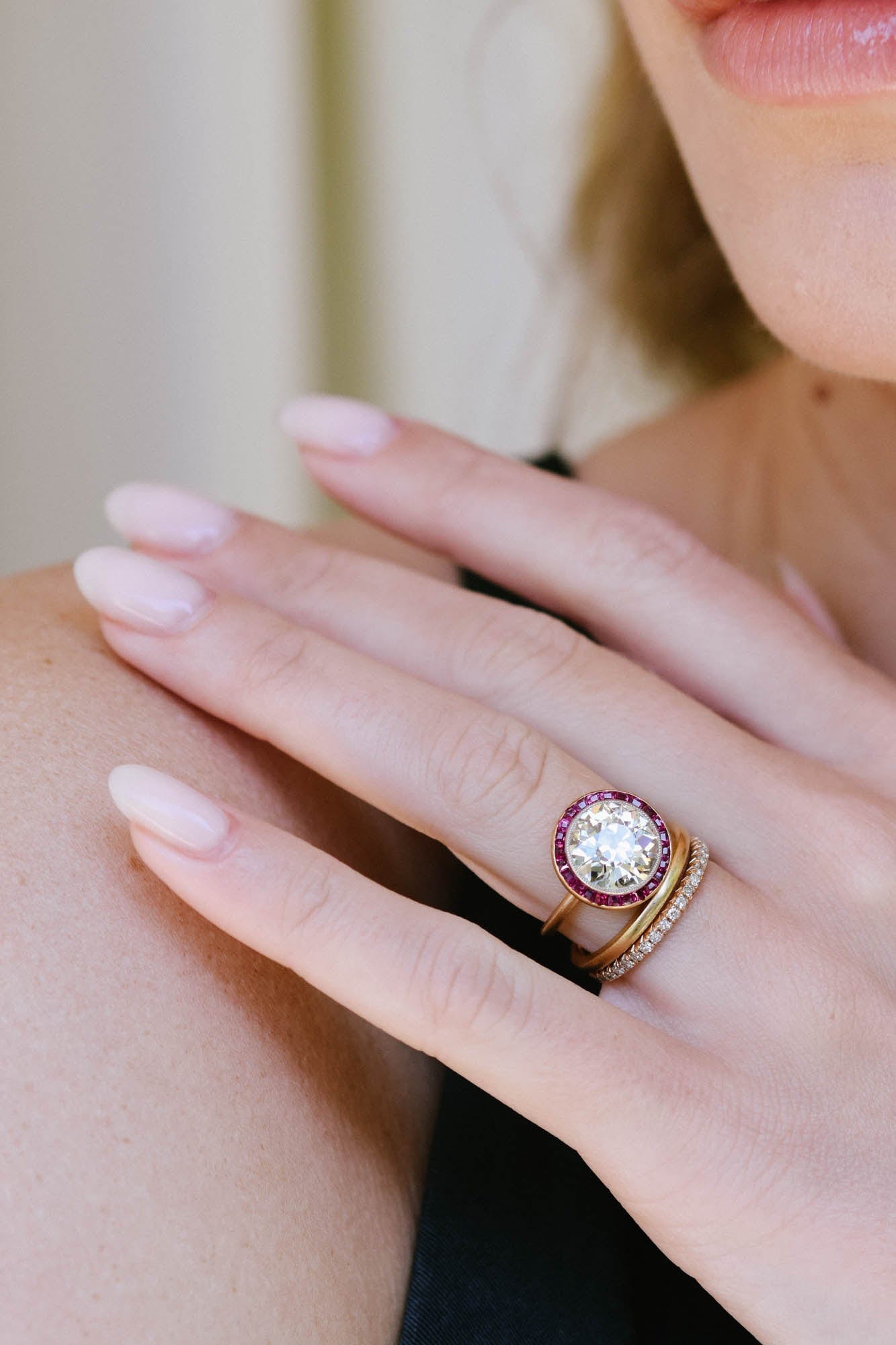 Lab Ruby Solitaire Ring Edwardian Style Ruby Chevron Engagement Ring 14K Ruby Zirconia Halo Bridal Wedding Ring Pear 2024 Shape Ruby Anniversary.