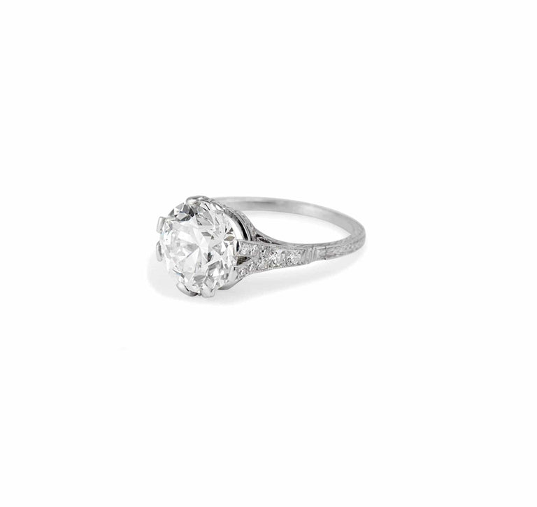 Edwardian 3.56 Carat Old European Cut Diamond NSEW Ring