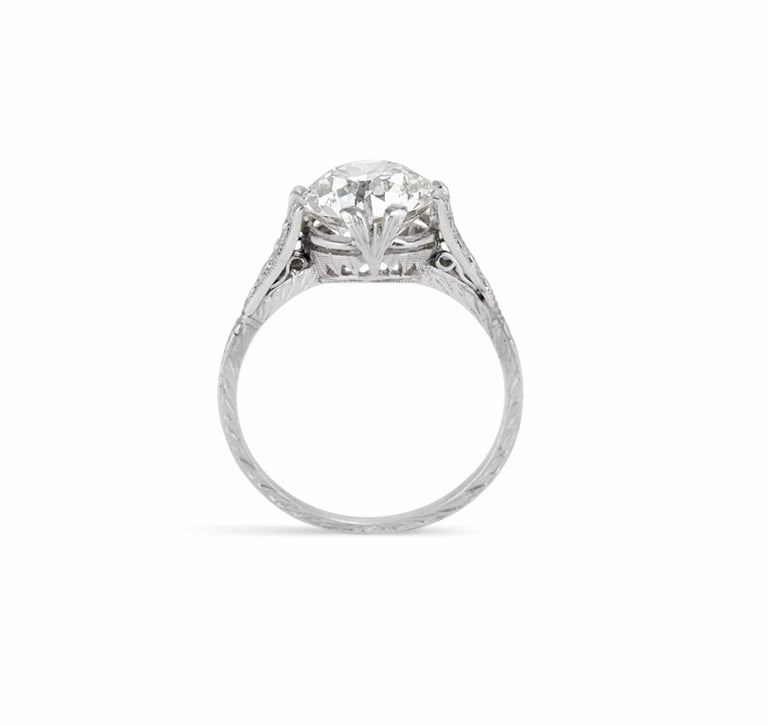 Edwardian 3.56 Carat Old European Cut Diamond NSEW Ring