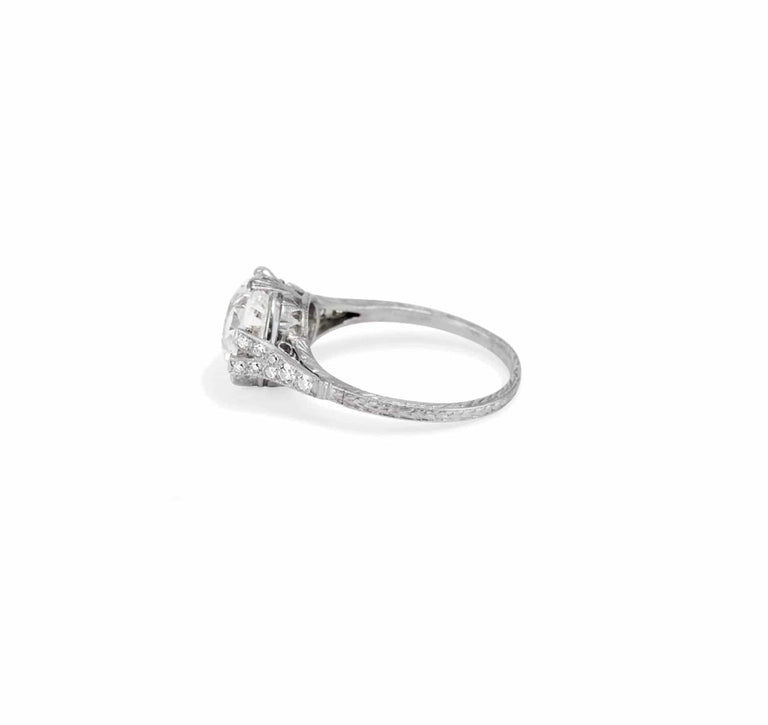 Edwardian 3.56 Carat Old European Cut Diamond NSEW Ring