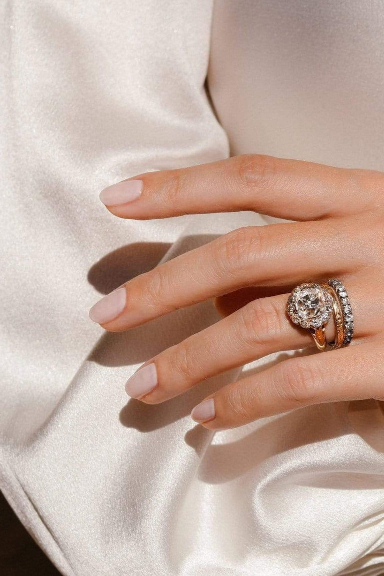 Edwardian 4.20 Old Mine Cushion Cut Diamond Engagement Ring, England