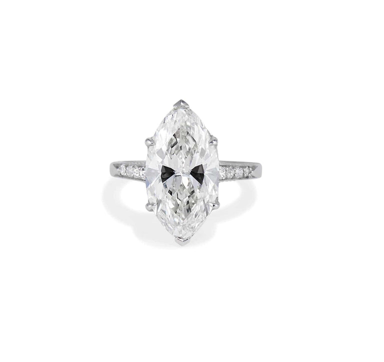 Edwardian 4.52 Carat Marquise Diamond Ring