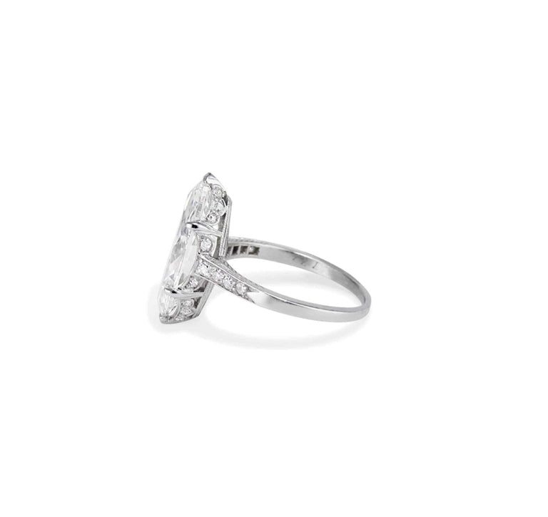 Edwardian 4.52 Carat Marquise Diamond Ring