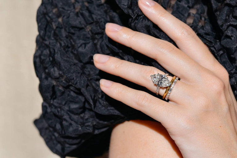 Edwardian 4.52 Carat Marquise Diamond Ring