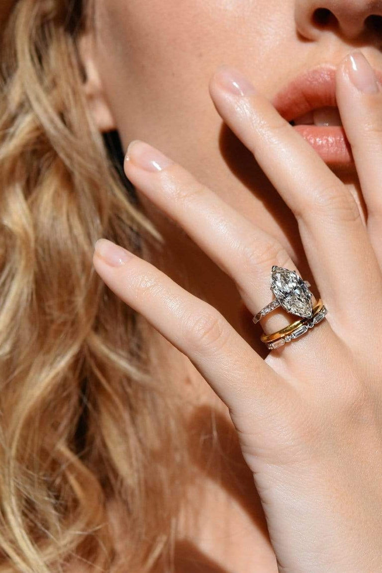 Edwardian 4.52 Carat Marquise Diamond Ring