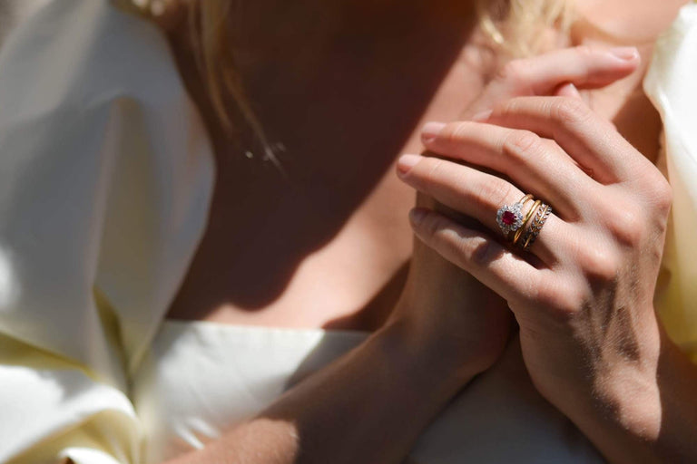 Edwardian .40 Carat Oval-Cut Burmese Ruby Diamond Cluster Ring