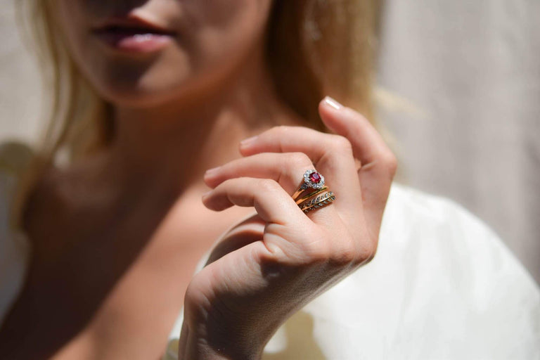 Edwardian .40 Carat Oval-Cut Burmese Ruby Diamond Cluster Ring