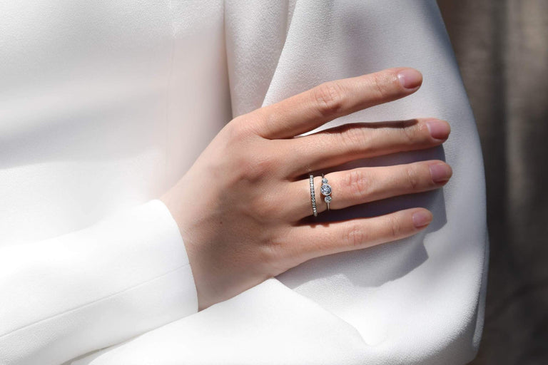 Edwardian .51 Center Old European-Cut Diamond Three-Stone Ring