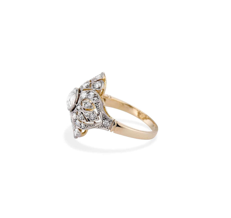 Edwardian .70 Carat Old European Cut Diamond & Filigree Ring