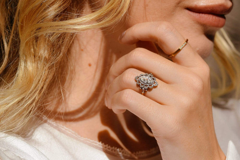 Edwardian .72 Carat Marquise Diamond Engagement Ring