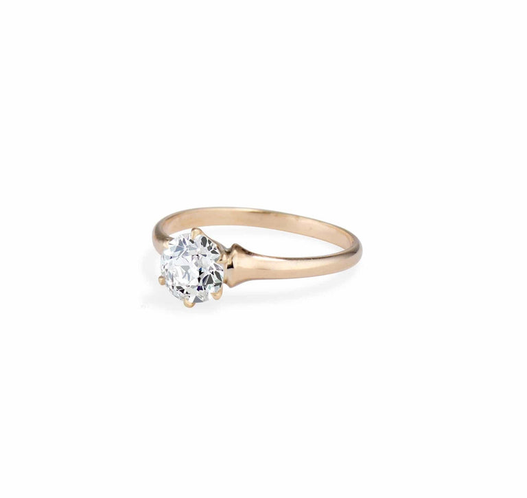 Edwardian .73 Carat Old European Cut Diamond Solitaire Engagement Ring