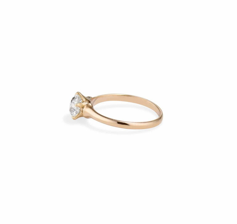 Edwardian .73 Carat Old European Cut Diamond Solitaire Engagement Ring