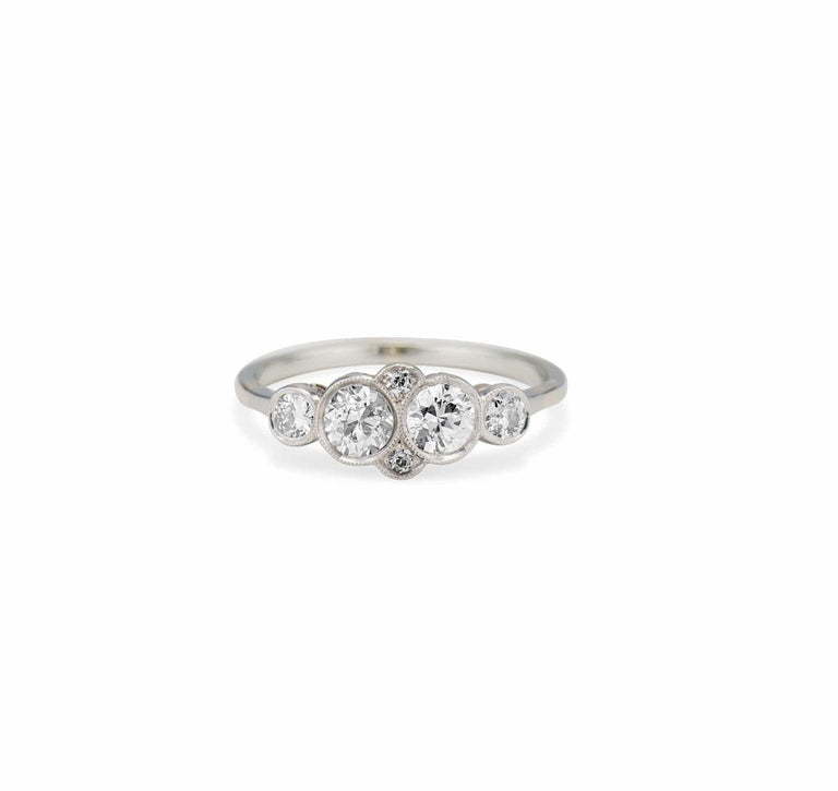 Edwardian .80 Carat Old European Cut Diamond and Platinum Ring