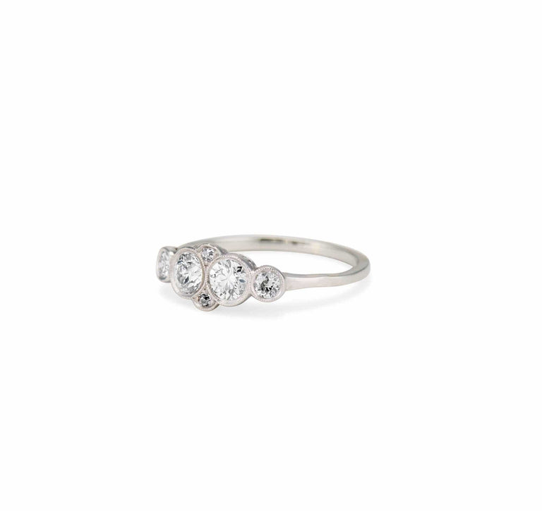 Edwardian .80 Carat Old European Cut Diamond and Platinum Ring