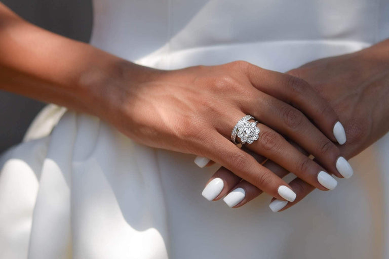 Edwardian .95 Old European-Cut Diamond and Platinum Cluster