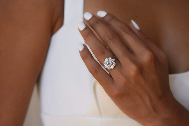 Edwardian .95 Old European-Cut Diamond and Platinum Cluster